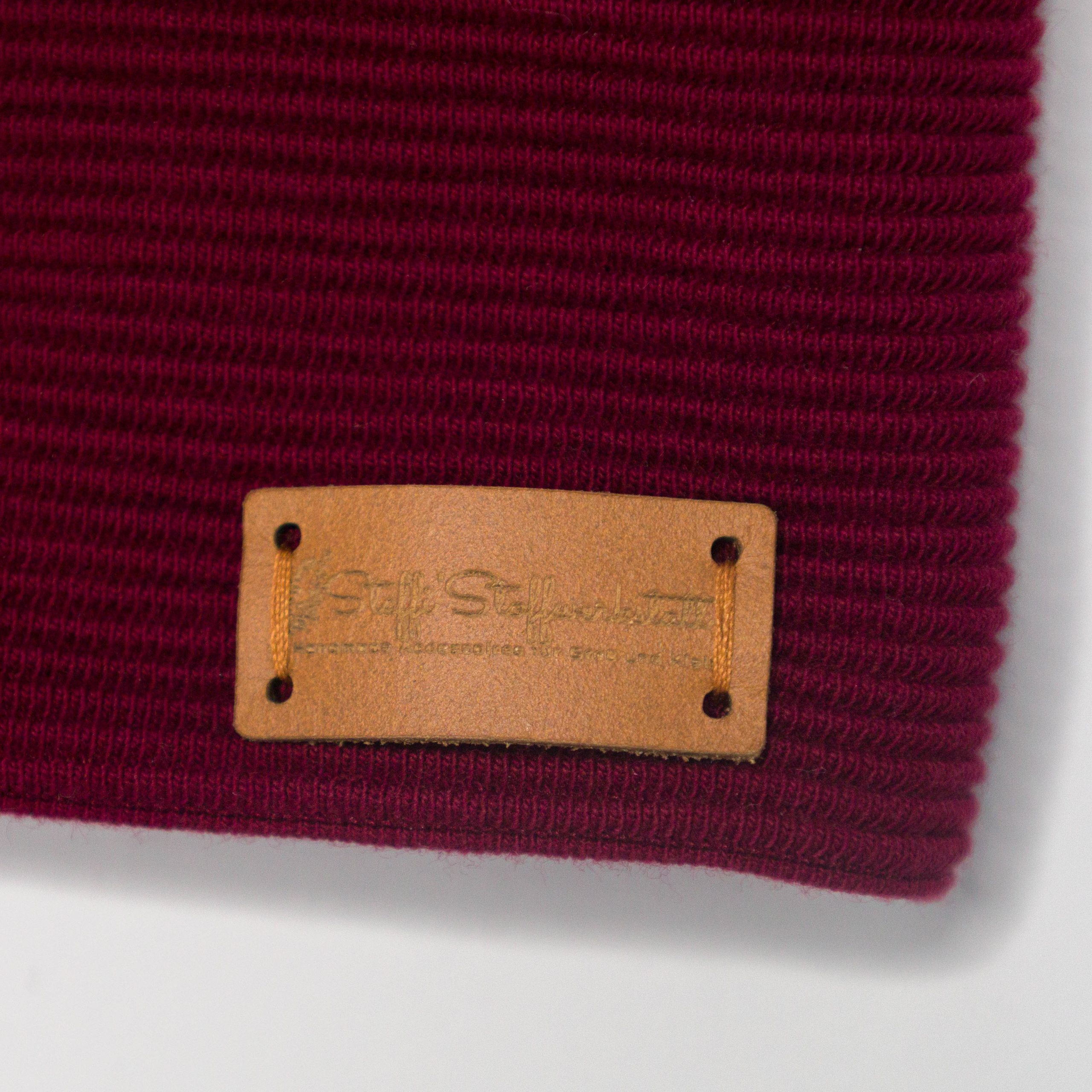 Stirnband gerippt "weinrot" – Bild 4