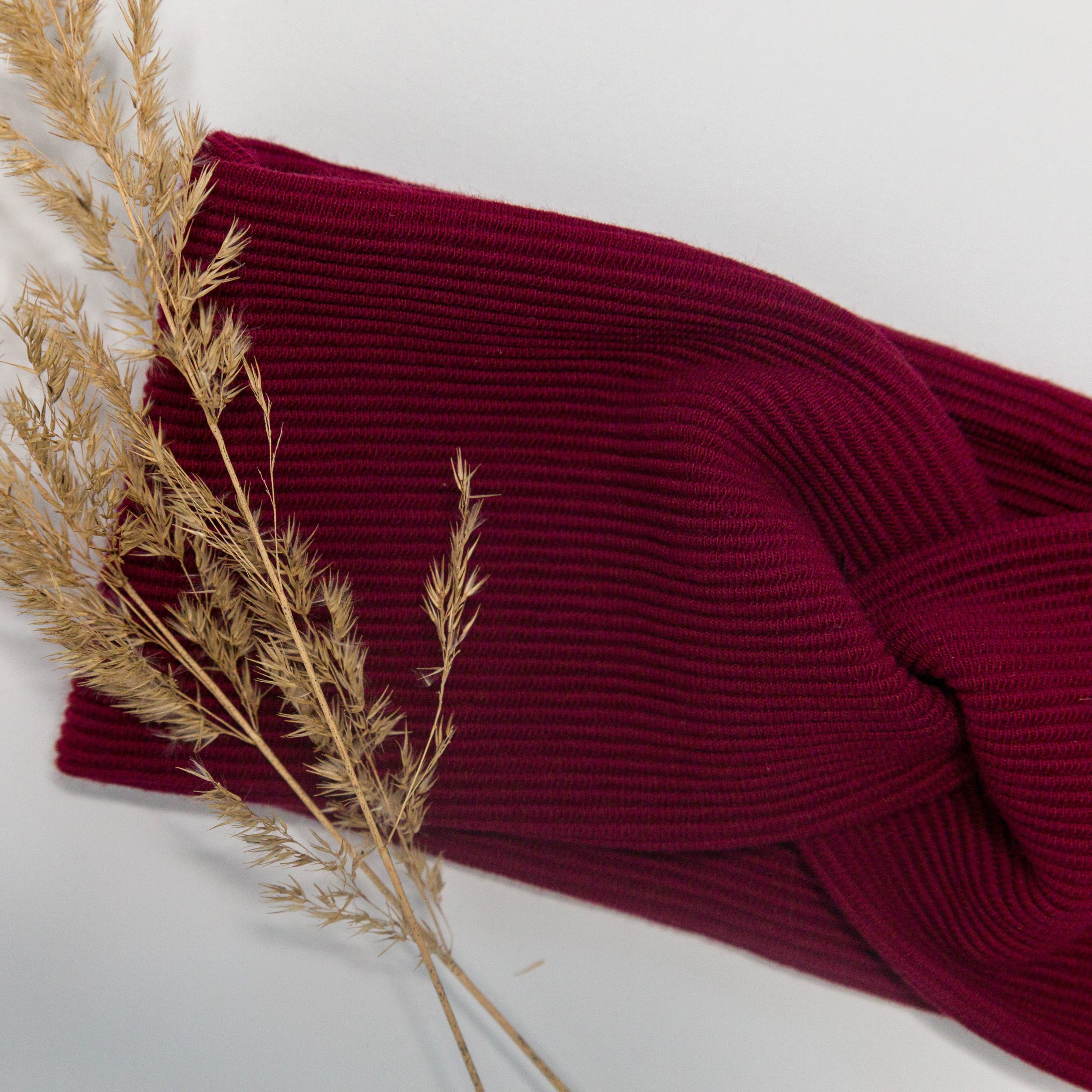 Stirnband gerippt "weinrot" – Bild 2