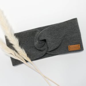 Stirnband gerippt "dunkelgrau"