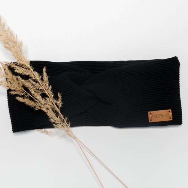 Stirnband gerippt "schwarz"