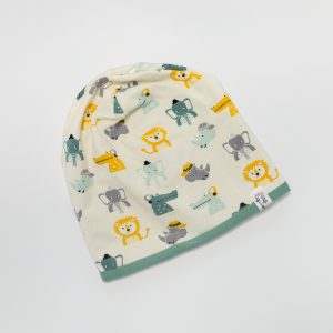 Beanie "Zootiere gelb-petrol"