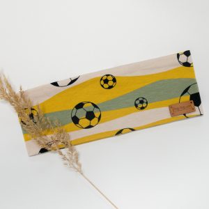 Stirnband glatt "Fußball gelb-grün"