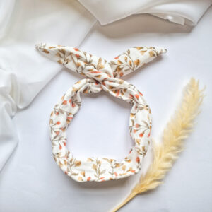 Haarband zum binden "Blumenranken orange"