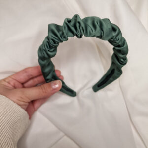 Haarreifen Satin Raffung "grün"
