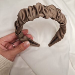 Haarreifen Satin Raffung "braun"