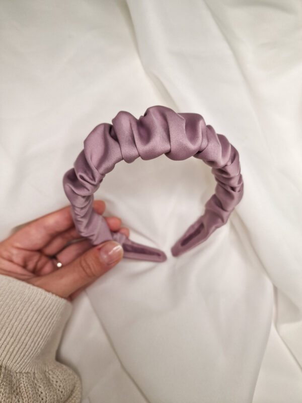 Haarreifen Satin Raffung "rosa"