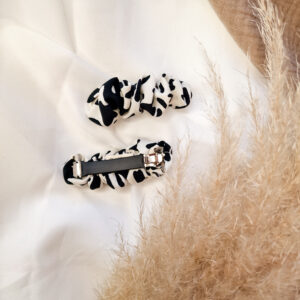 Haarspange Raffung "schwarz-weiß"