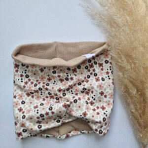 Loopschal "Blümchen beige-rosa"