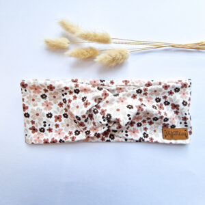 Stirnband "Blümchen beige-rosa"