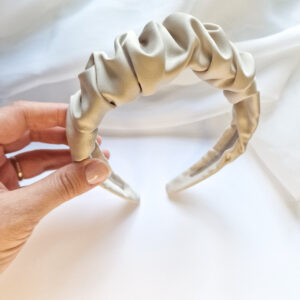 Haarreifen Satin Raffung "beige"