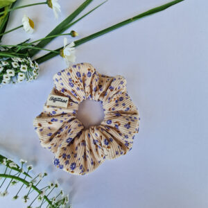 Scrunchie Ripp "mini Blumen blau"