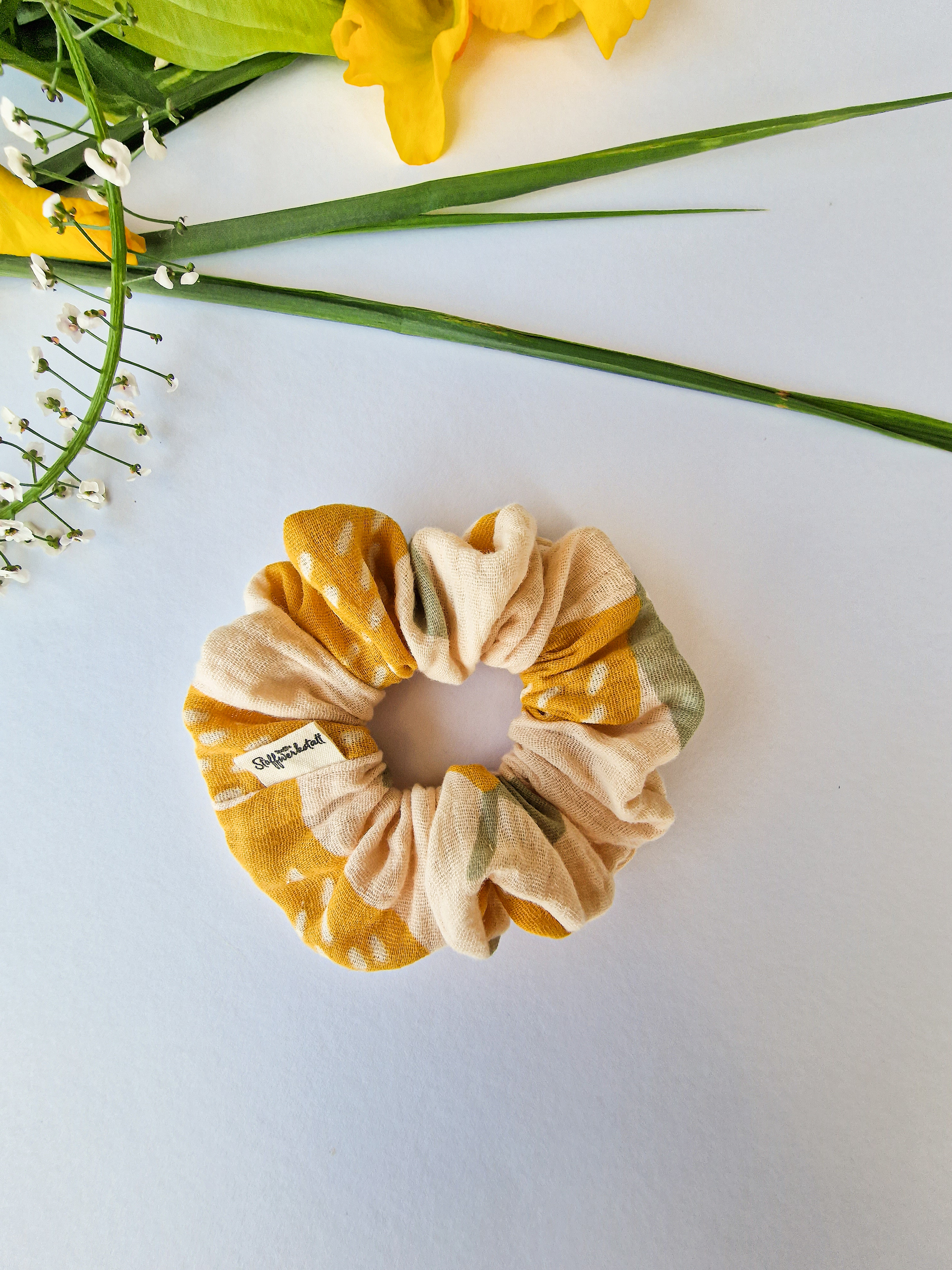 Scrunchie Musselin "Zitrone"