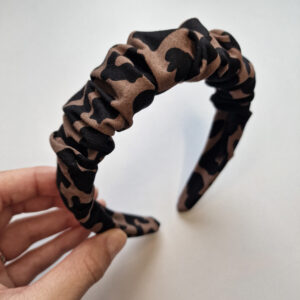 Haarreifen Raffung Leo "schwarz-braun"