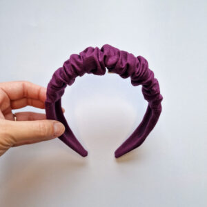 Haarreifen Leinen Raffung "beere"